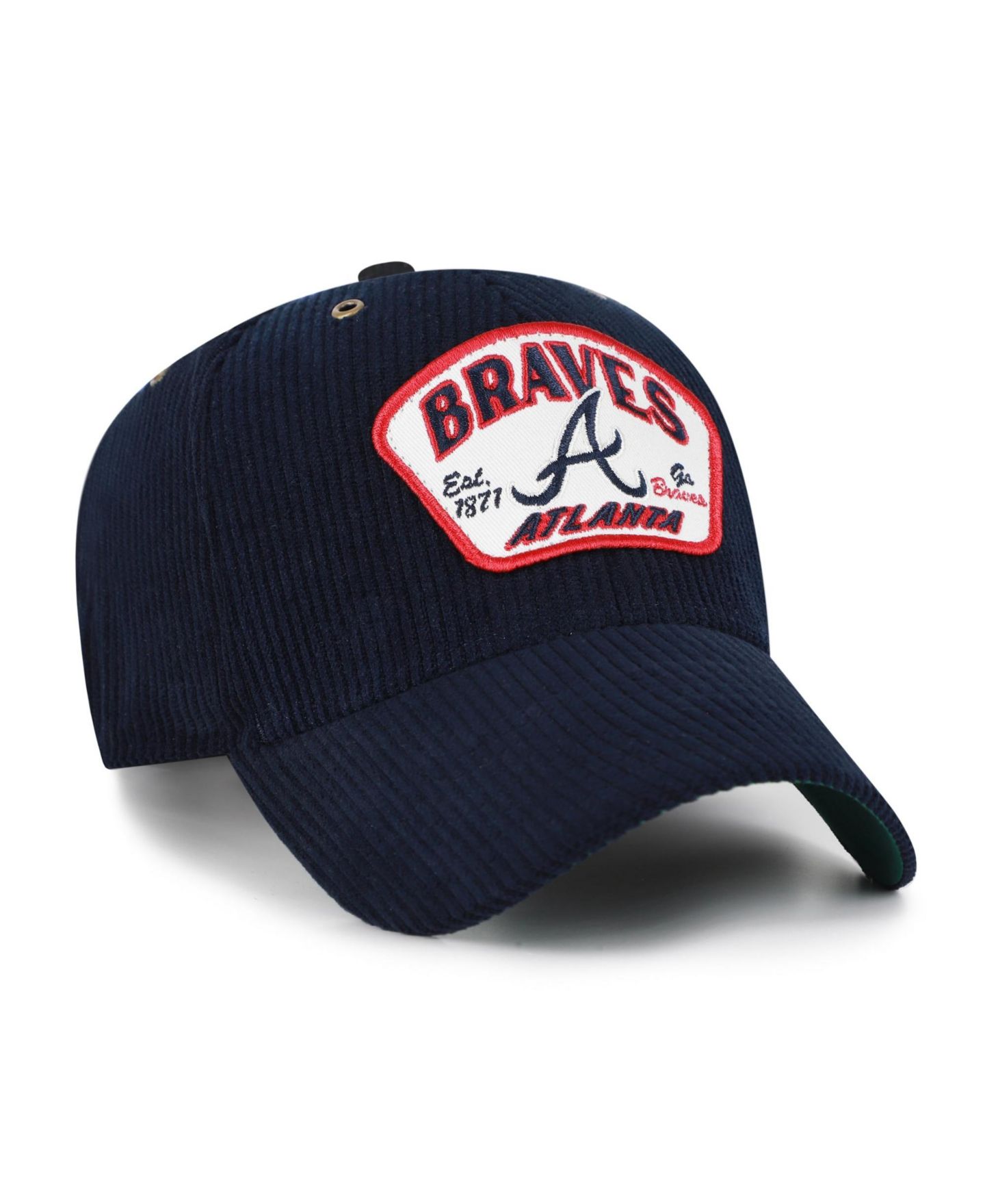 Кепка '47 Brand Navy Atlanta Braves Accordia Corduroy MVP Adjustable Hat — фото 2