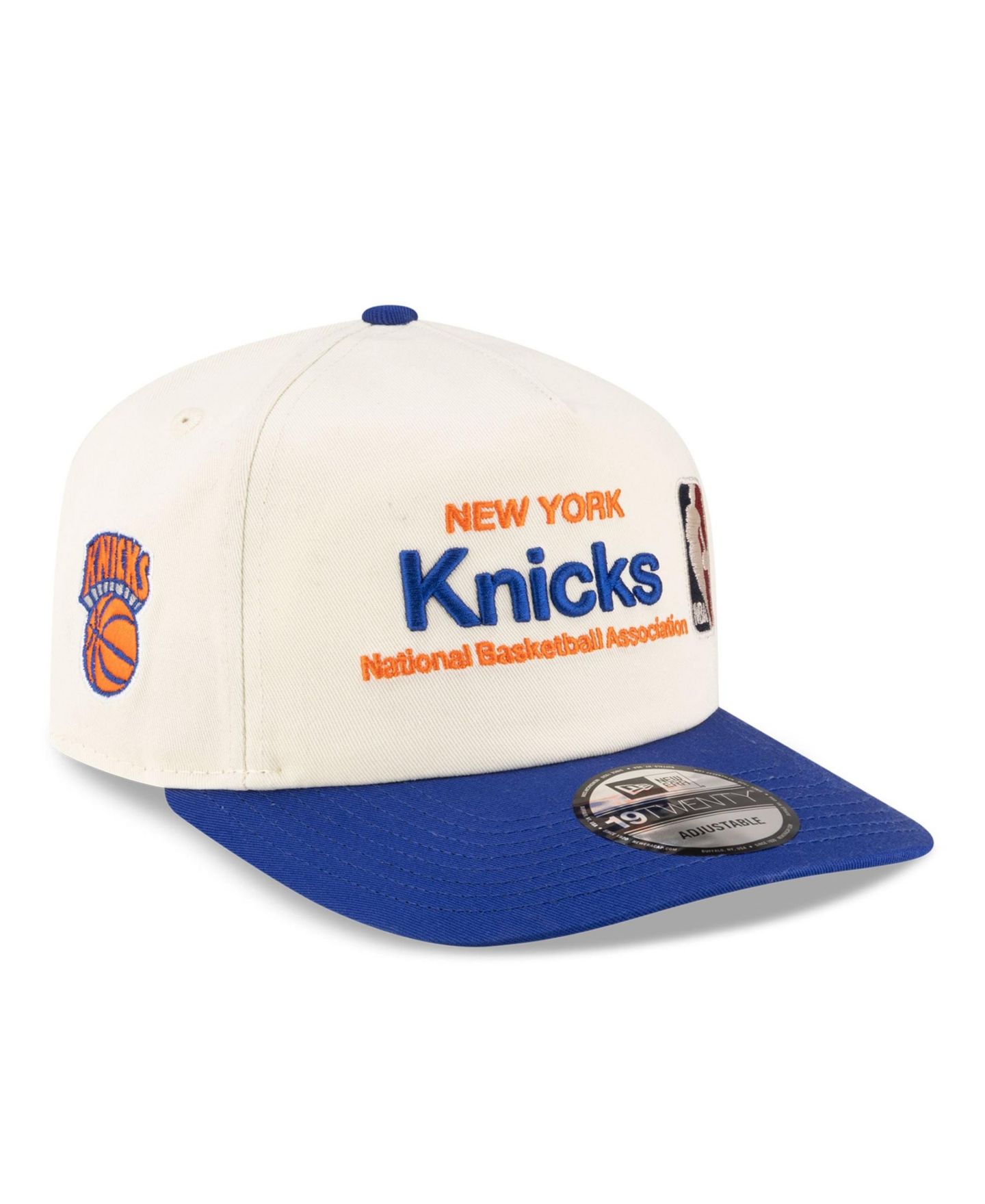 Мужская кепка New Era Cream New York Knicks Chrome Wordmark Adjustable Hat — фото 1