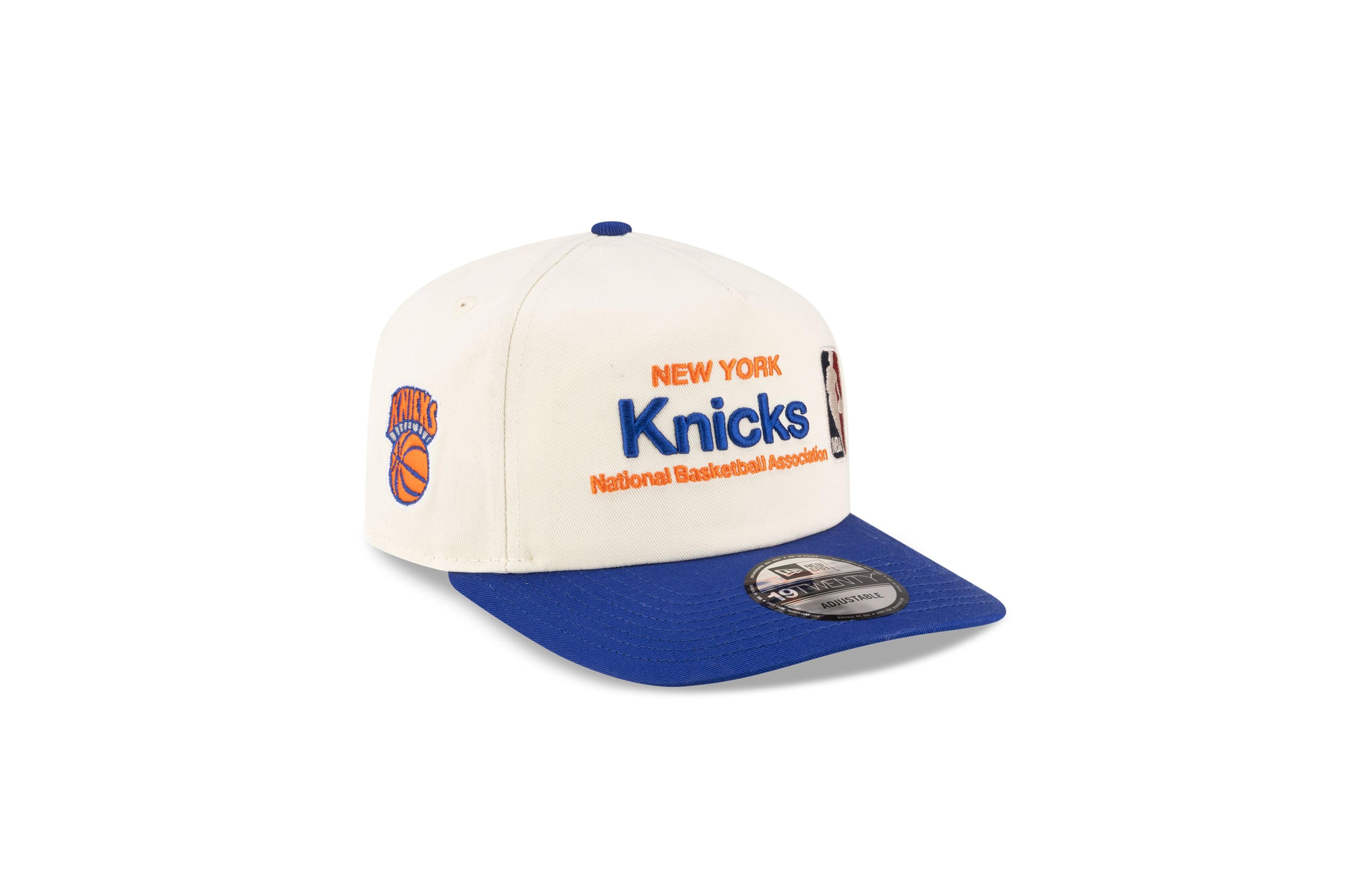 New Era Men's Cream New York Knicks Chrome Wordmark Adjustable Hat