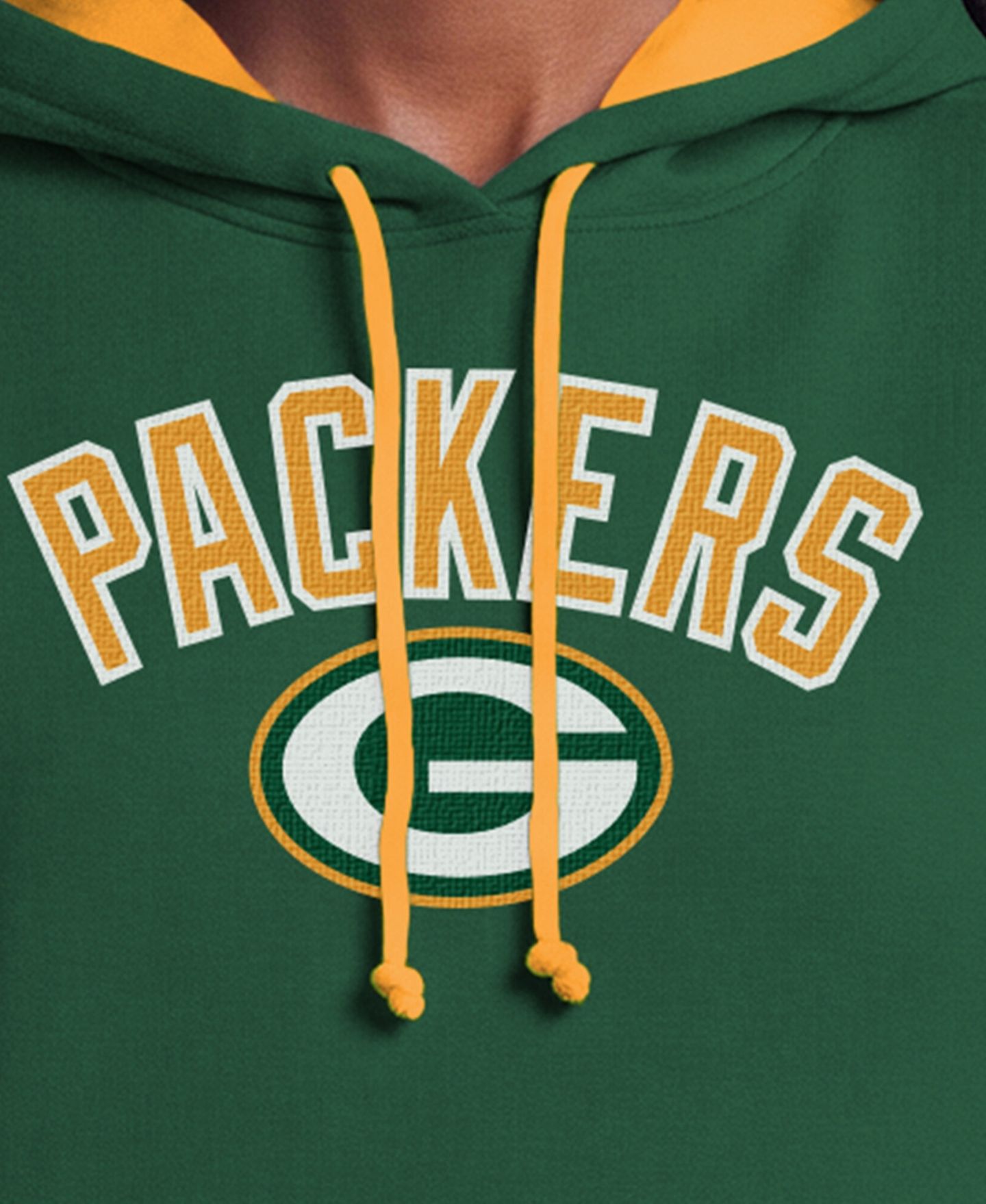 Женское худи Champion Green/Gold Green Bay Packers Contrast Liner — фото 5