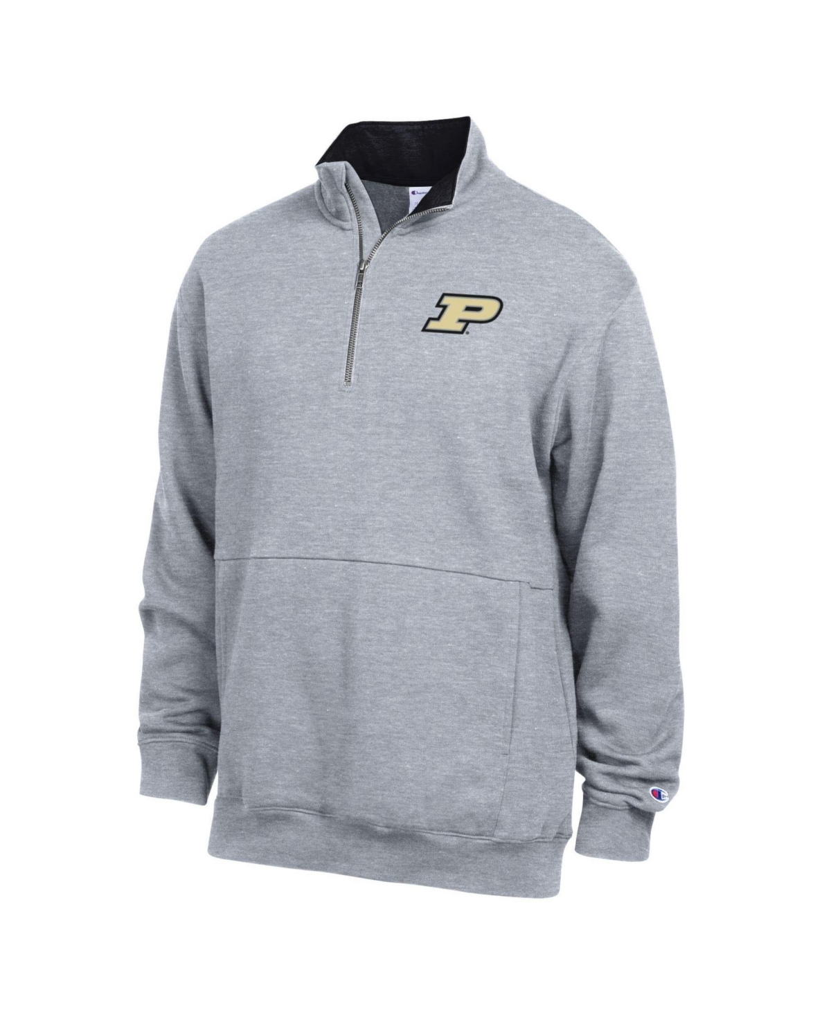 Champion Men's Heather Gray Purdue Boilermakers Fleece Quarter-Zip Pullover - Heather Gray