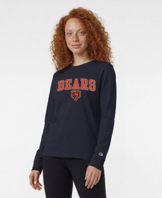 Women's Navy Chicago Bears Core Logo Long-Sleeve T-Shirt