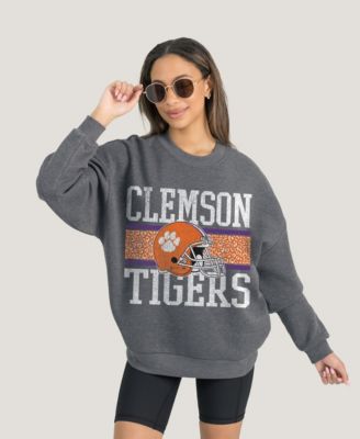 Women's Charcoal Clemson Tigers Premium Fleece Pullover Sweatshirt