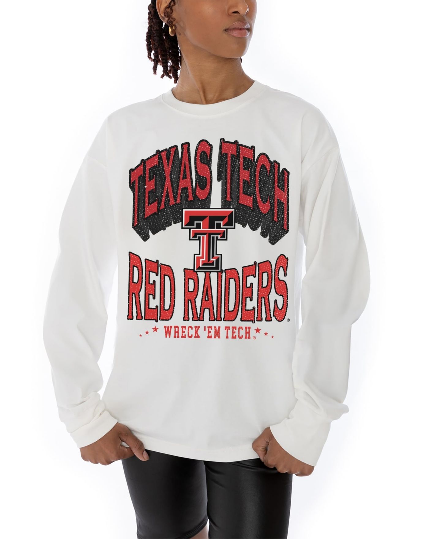 Женская футболка Gameday Couture White Texas Tech Red Raiders Midweight Oversized Long-Sleeve — фото 2