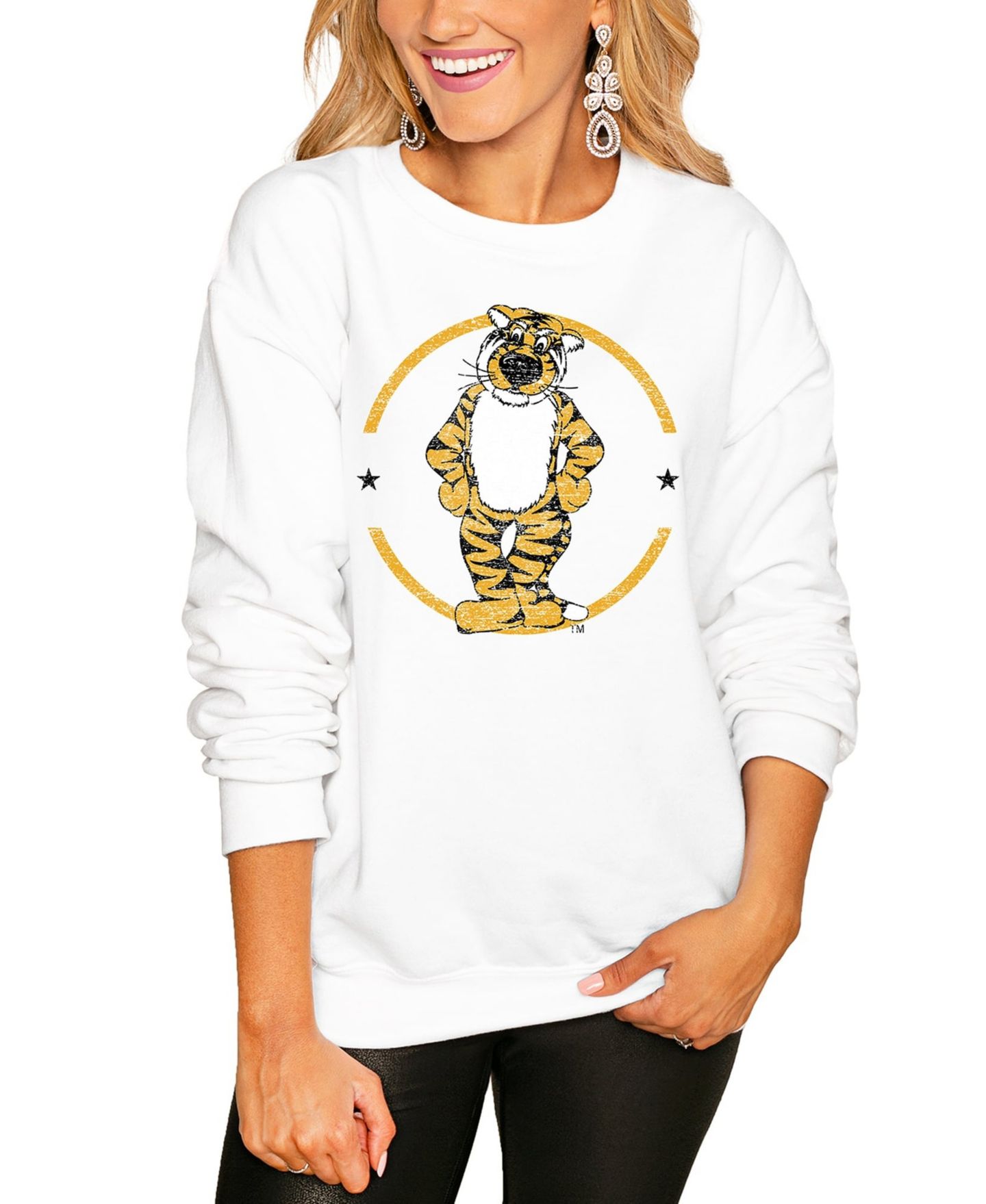 Женская толстовка Gameday Couture White Missouri Tigers End Zone Oversized — фото 1