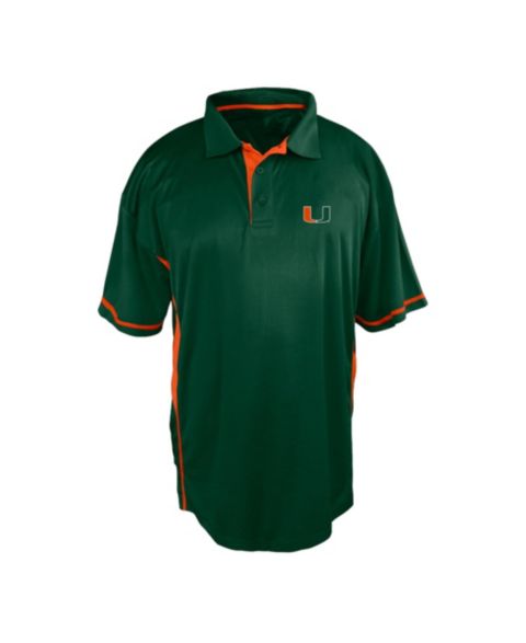 Мужское поло Profile Green Miami Hurricanes Big & Tall Color Block Panel Polo