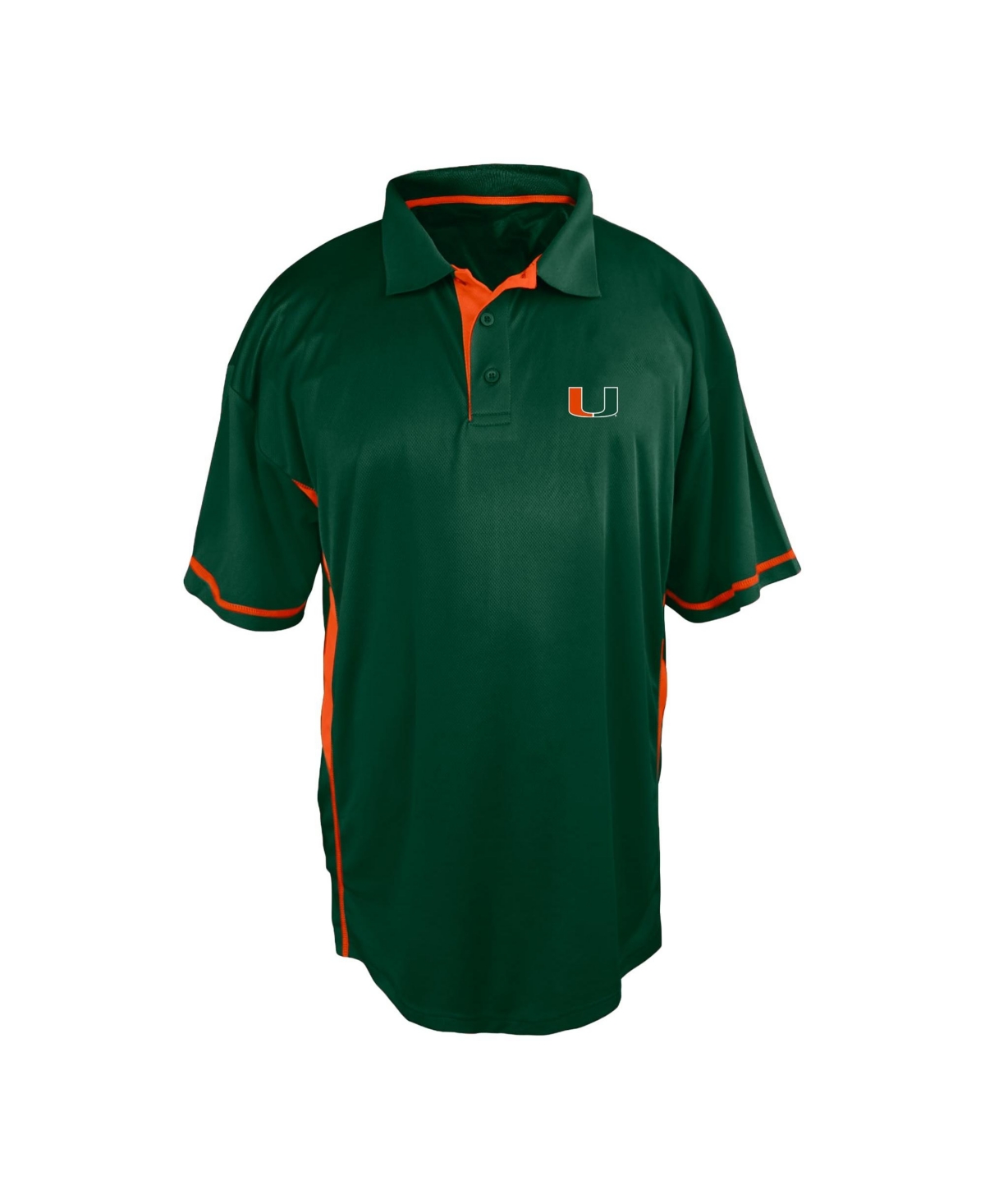 Profile Men's Green Miami Hurricanes Big & Tall Color Block Panel Polo Shirt - Green, Orange