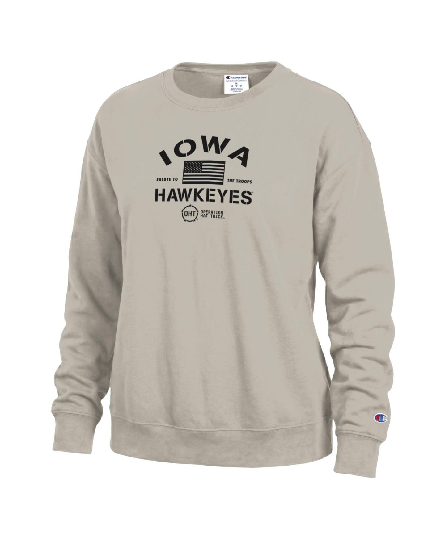 Женская толстовка Champion Tan Iowa Hawkeyes Operation Hat Trick Powerblend — фото 2