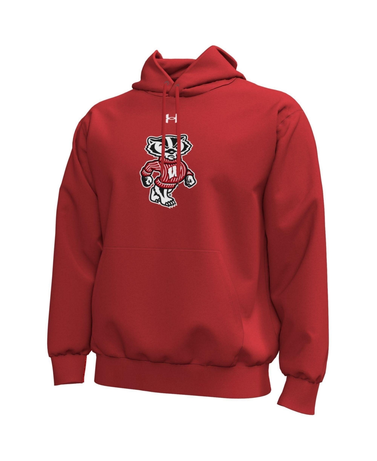 Under Armour Men's Red Wisconsin Badgers Core Icon Fleece Pullover Hoodie - Red