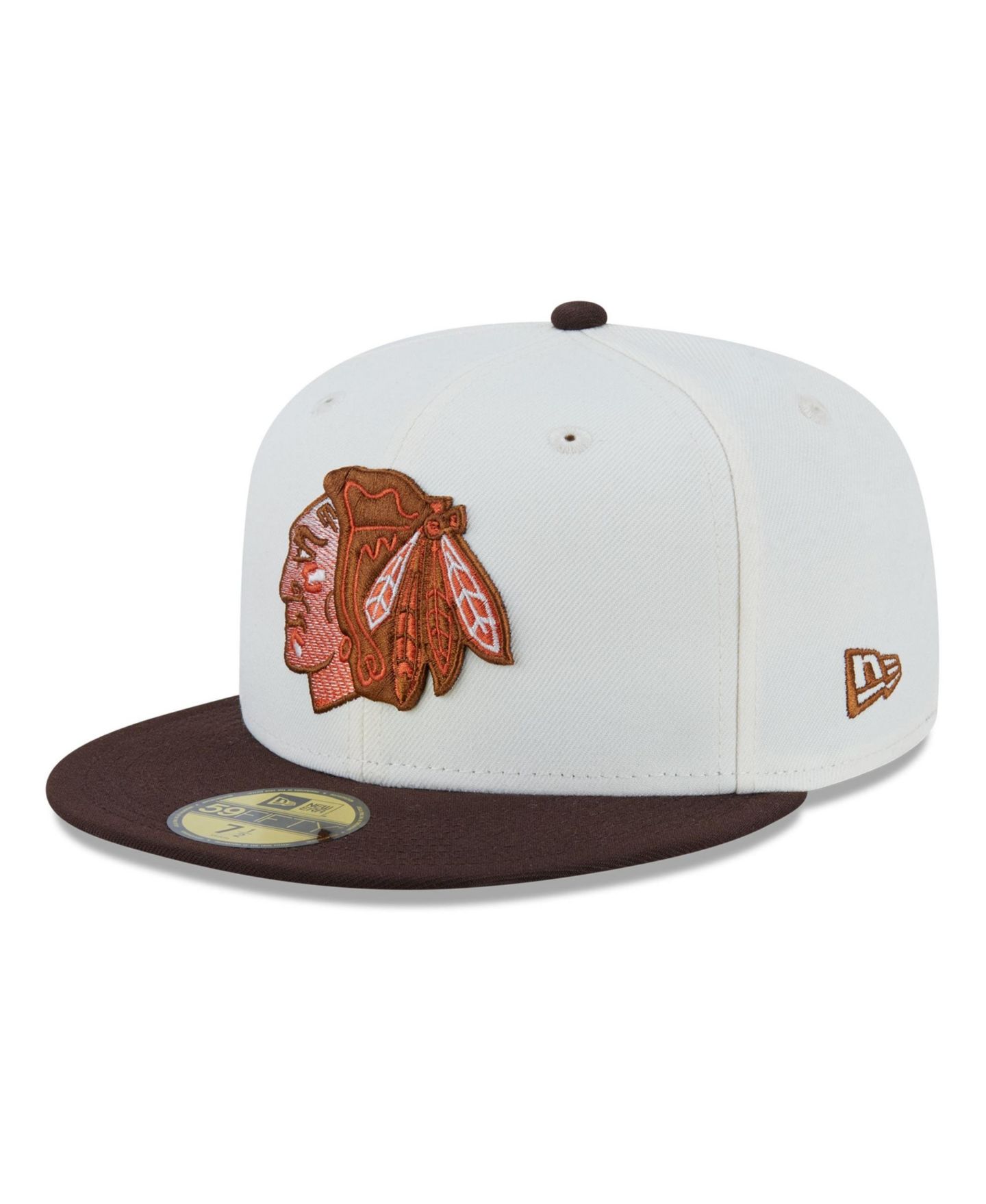 Мужская кепка New Era Cream Chicago Blackhawks Pumpkin Spice 59FIFTY Fitted Hat — фото 3