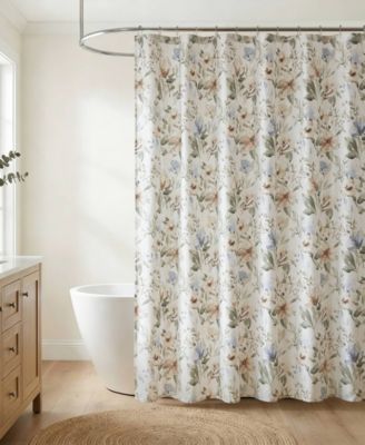 Herbal Floral Cotton Shower Curtain, 72" x 72"