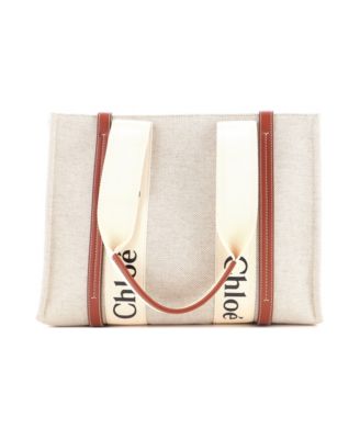 Medium Woody Tote Canvas with Leather
