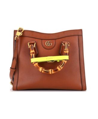 Small Diana NM Bamboo Handle Tote Leather