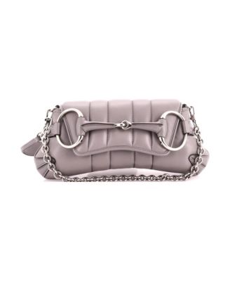 Small Horsebit Chain Shoulder Bag Vertical Quilted Leather