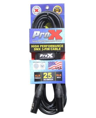 XC-DMX25 25 Feet 3-Pin DMX XLR3-M to XLR3-F High Performance Cable