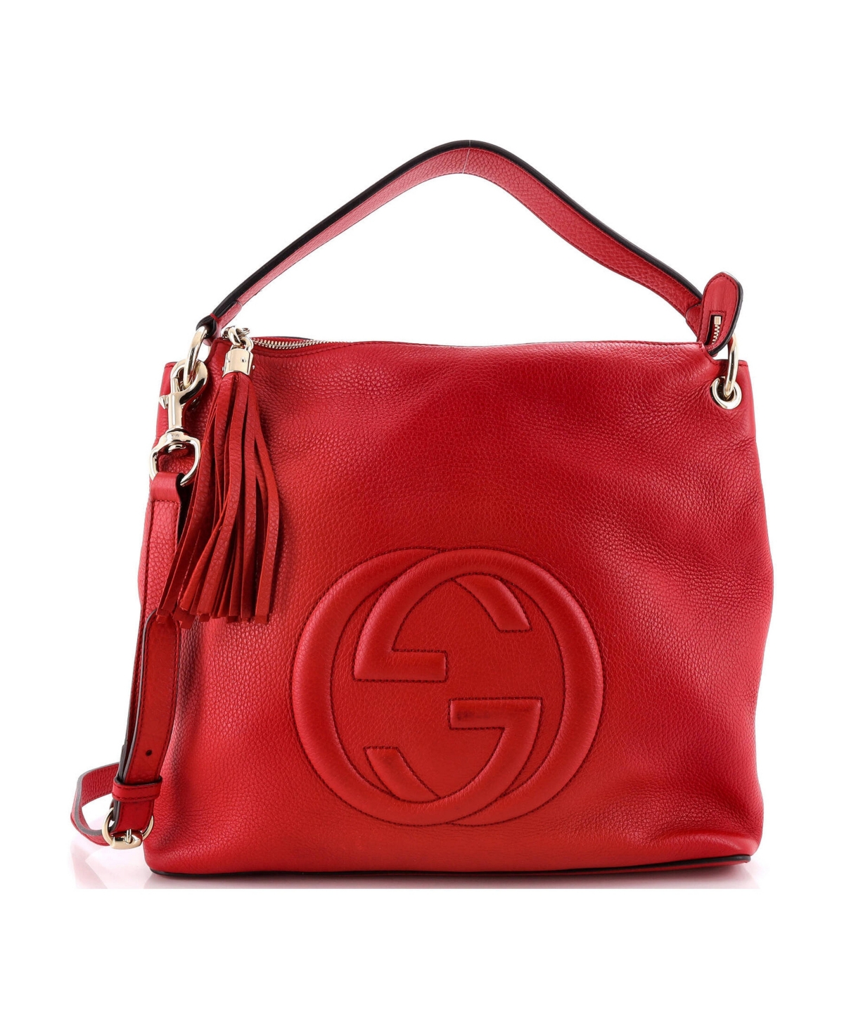 Pre-Owned Gucci Large Soho Convertible Hobo Leather - Red
