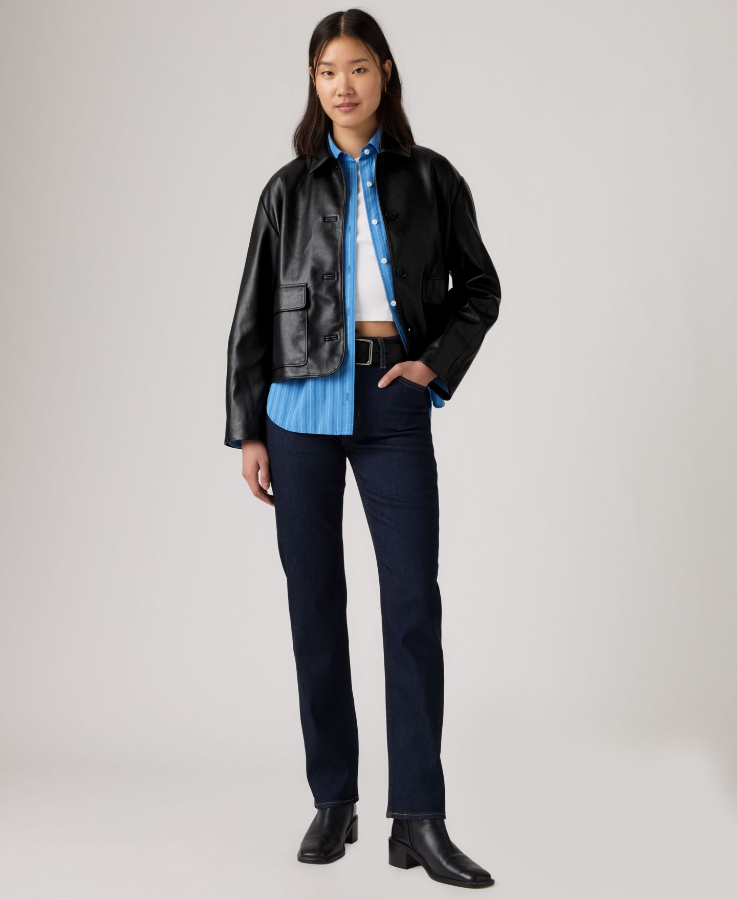 Женские джинсы Levi's Premium 722 High-Rise Slim Stretch Denim, цвет: Насыщенный синий, вариант 1 — фото 3