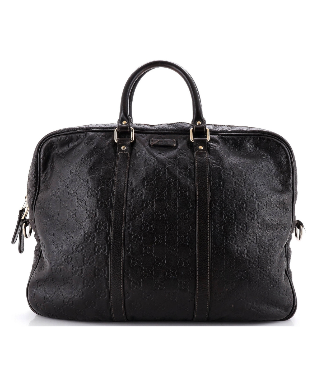 Pre-Owned Gucci Large Convertible Briefcase Guccissima Leather - Black