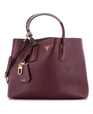 Medium Cuir Double Tote Saffiano Leather