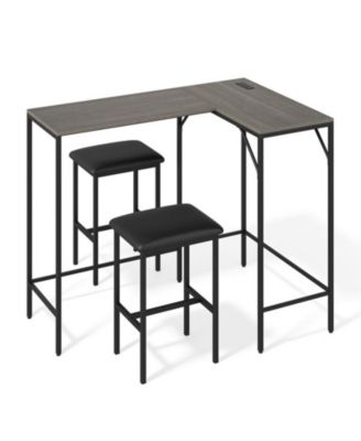 3-Piece Convertible Dining Set with a Charging Station
