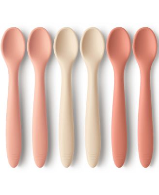 6-Pack Prep Baby Spoons, Silicone Baby Utensils for Self Feeding 6-12 Months, All Stages Baby Feeding Set, BLW Toddler Spoons 1-3