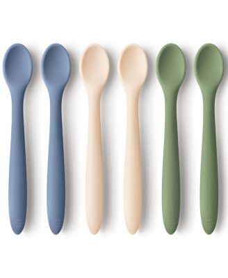 6-Pack Prep Baby Spoons, Silicone Baby Utensils for Self Feeding 6-12 Months, All Stages Baby Feeding Set, BLW Toddler Spoons 1-3