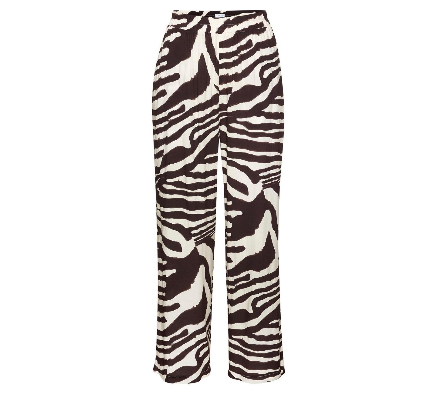 Женские брюки Lascana Wide-Leg Zebra-Print Pull-On, цвет: Молочный / Коричневый — фото 6