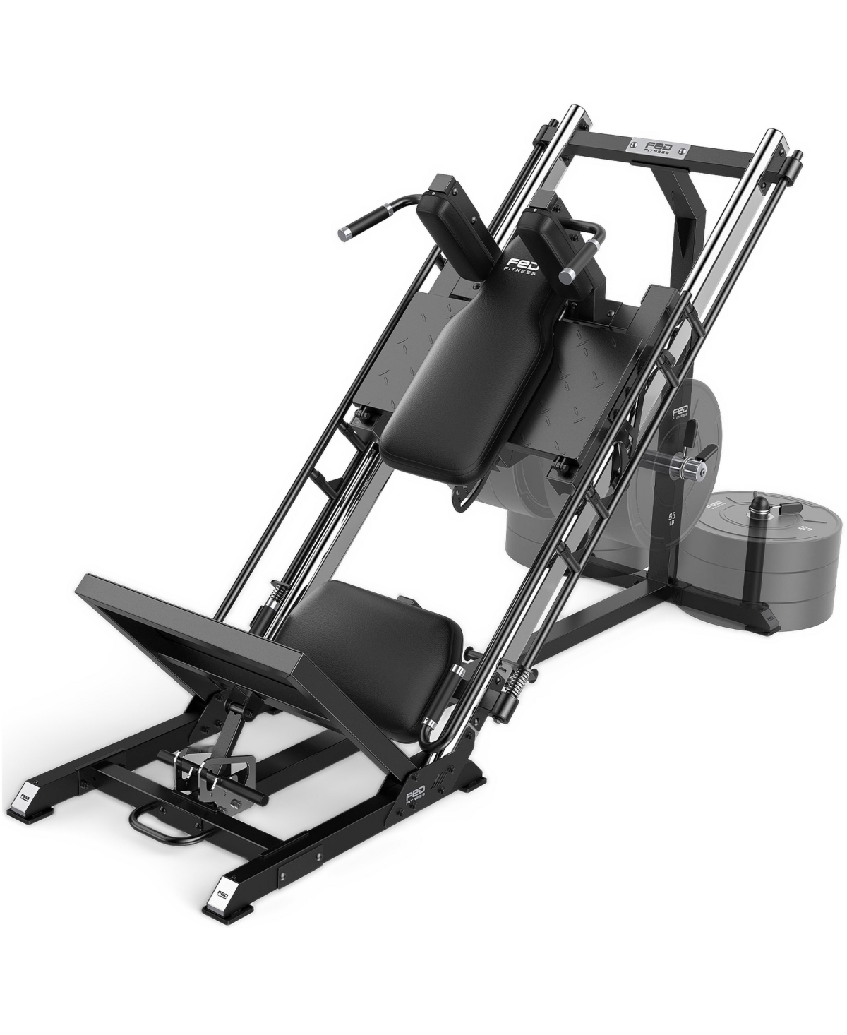 Fed Fitness Upgraded 2-in-1 Leg Press and Hack Squat Machine, Heavy Duty Leg Trainer for Home Gym, 1400 Lbs Total Capacity