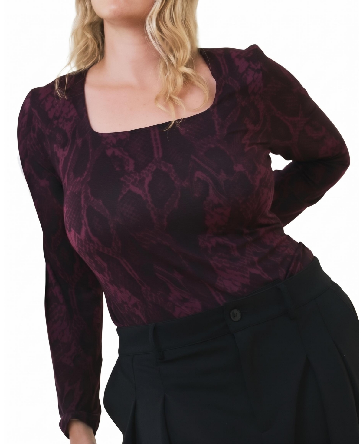 Agatha Liquid Jersey Top - Gamay Serpent Print - L_22-24 / Gamay Serpent Print