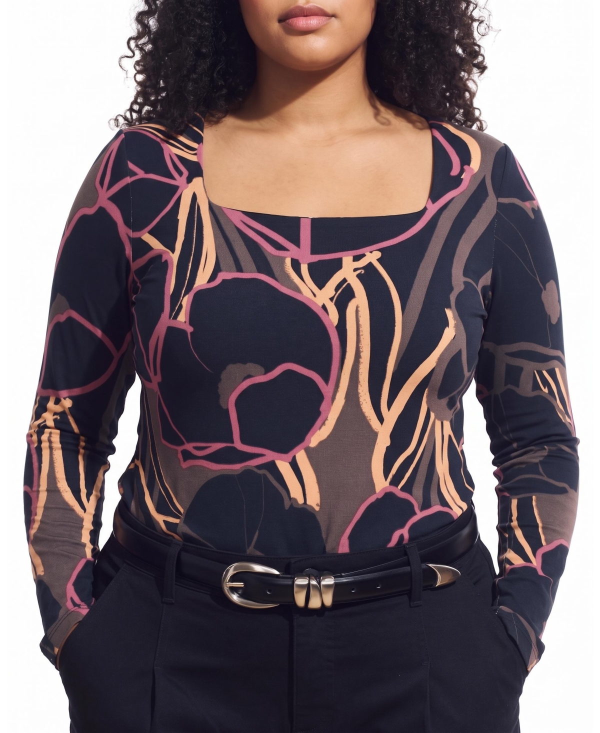 Agatha Liquid Jersey Top - Poppy Field Print - 4XL_38-40 / Poppy Field Print