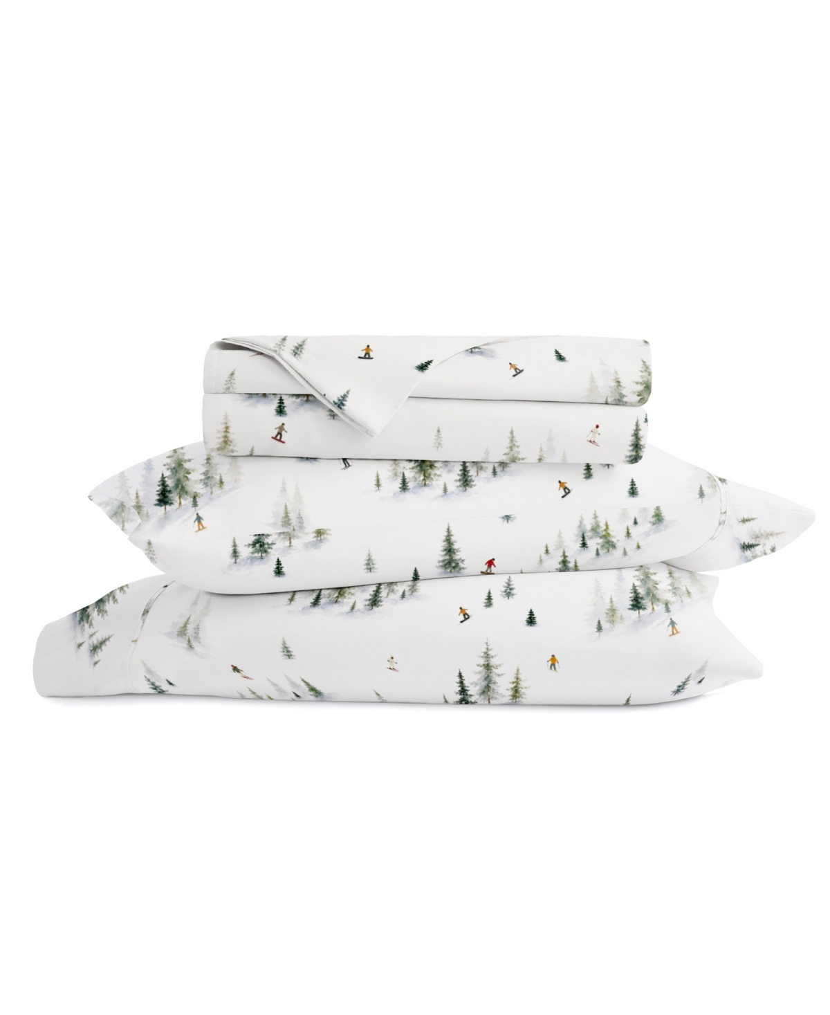 Casual Comfort Christmas Patterns Holiday Sheet Set, One Size, White