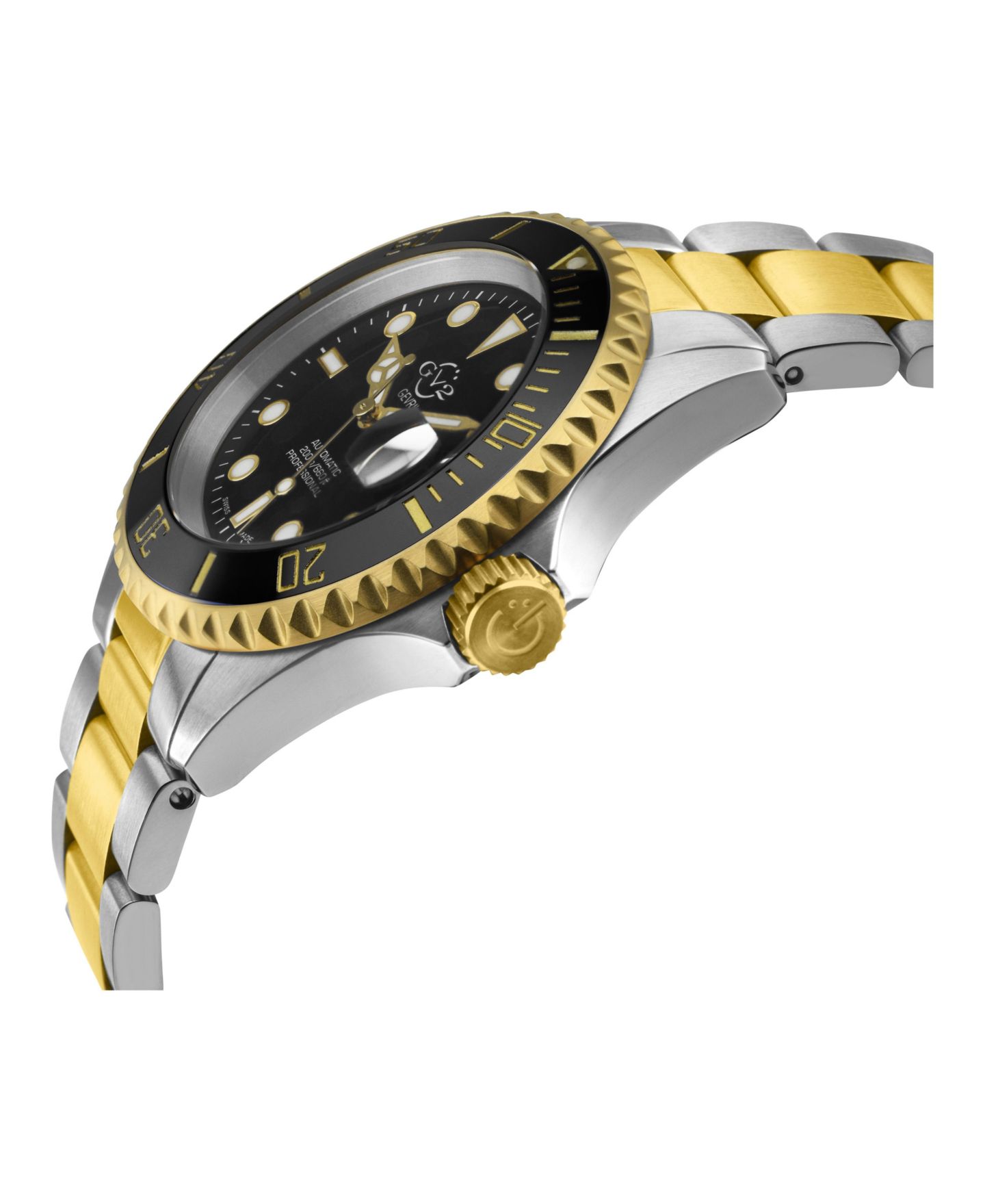 Мужские часы GV2 by Gevril Swiss Automatic Two toned SS Ipyg 316L Stainless Steel Bracelet Watch, цвет: Серебряный — фото 3