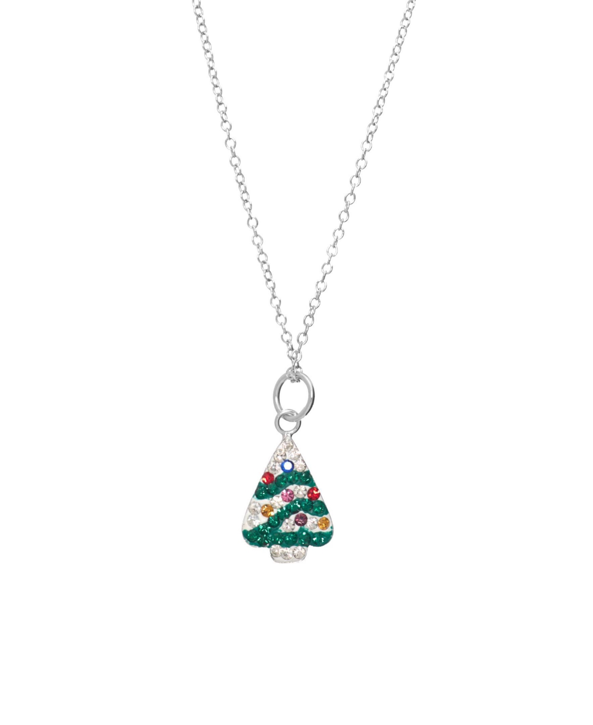 Giani Bernini Crystal Christmas Tree Pendant Necklace (0.30 ct. t.w.) in Sterling Silver - Sterling Silver