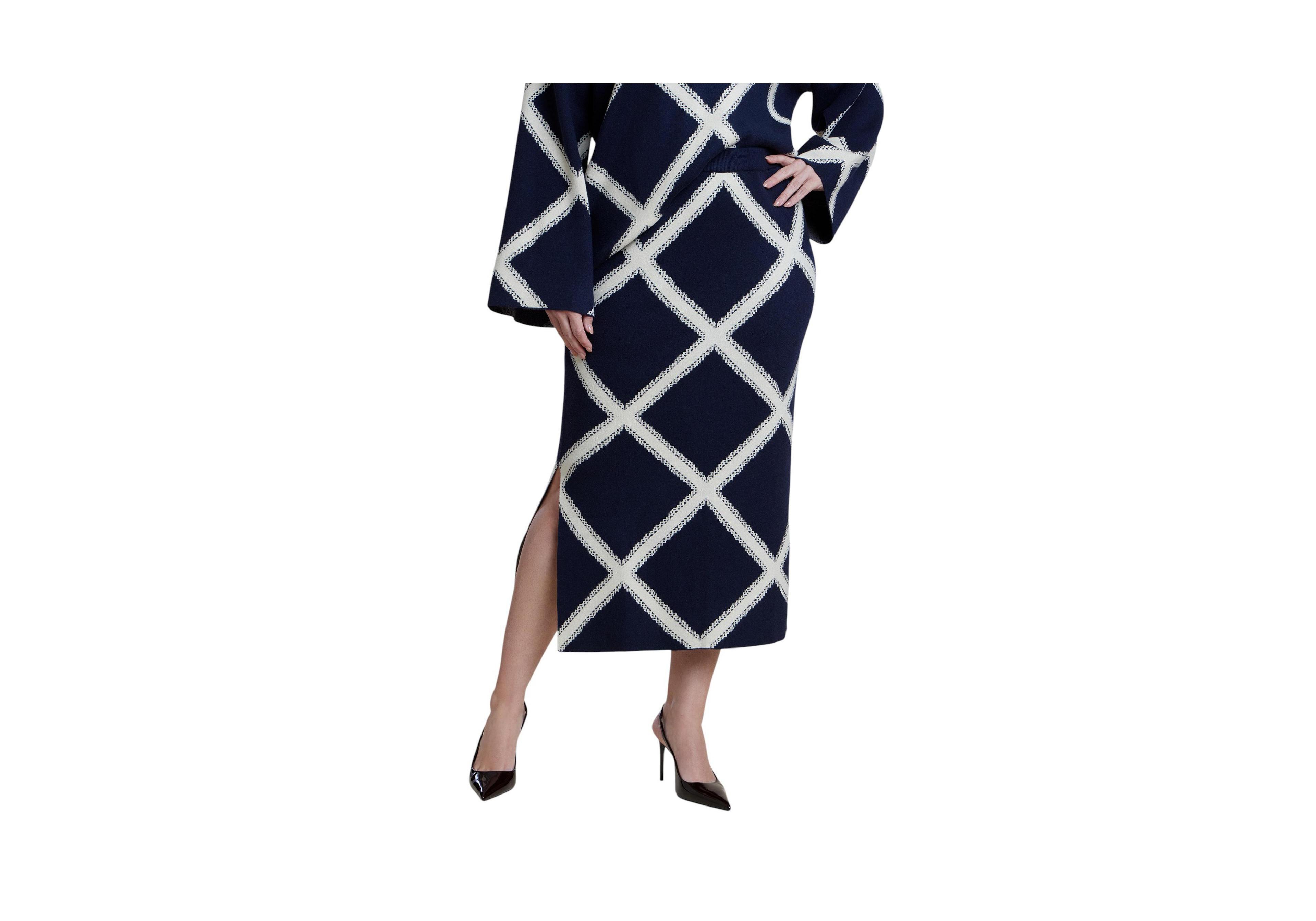 Eloquii Plus High-Waisted Midi Intarsia Sweater Skirt