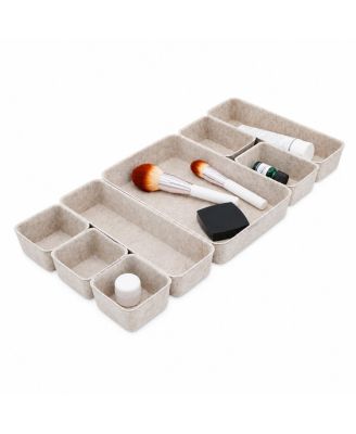 8pc Nordic Felt Desk Drawer Organizer Tray Set Multi purpose Storage Bins