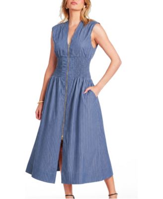Women's Skye V-Neck Fit-and-Flare Midi Dress