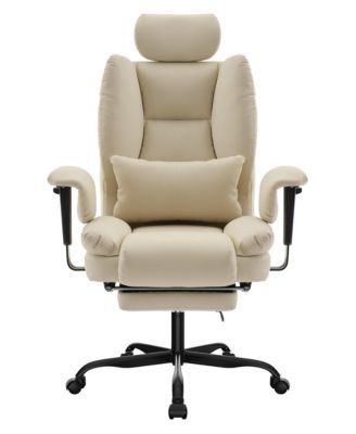 Ergonomic Office Chair, PU Leather High Back Chair, Lumbar Support and Liftable Headrest