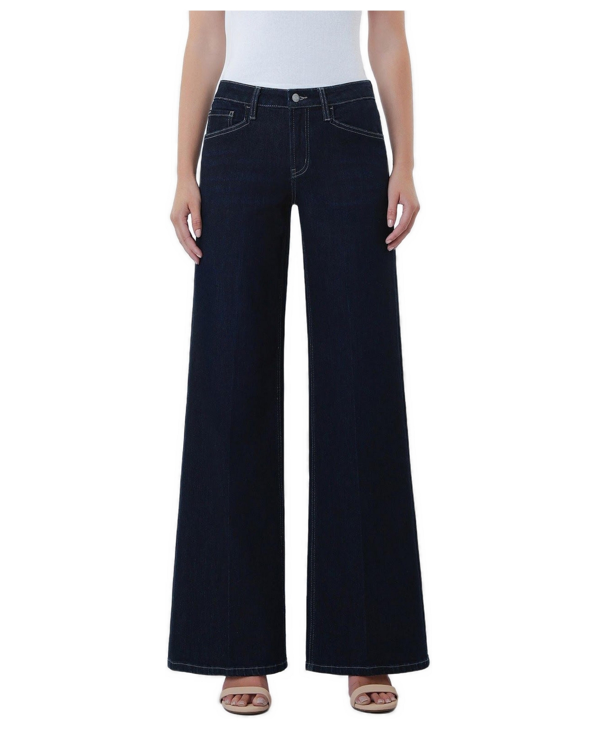 Vervet Women's Surviving Mid-Rise Wide-Leg Trouser-Fold Jeans