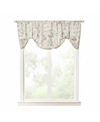 48percentage  Cotton 52percentage  Polyester Abigail Traditional Hydrangea Pattern Tie Up Window Valance