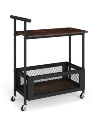 2-Tier Rolling End Table for Easy Room-to-Room Moves