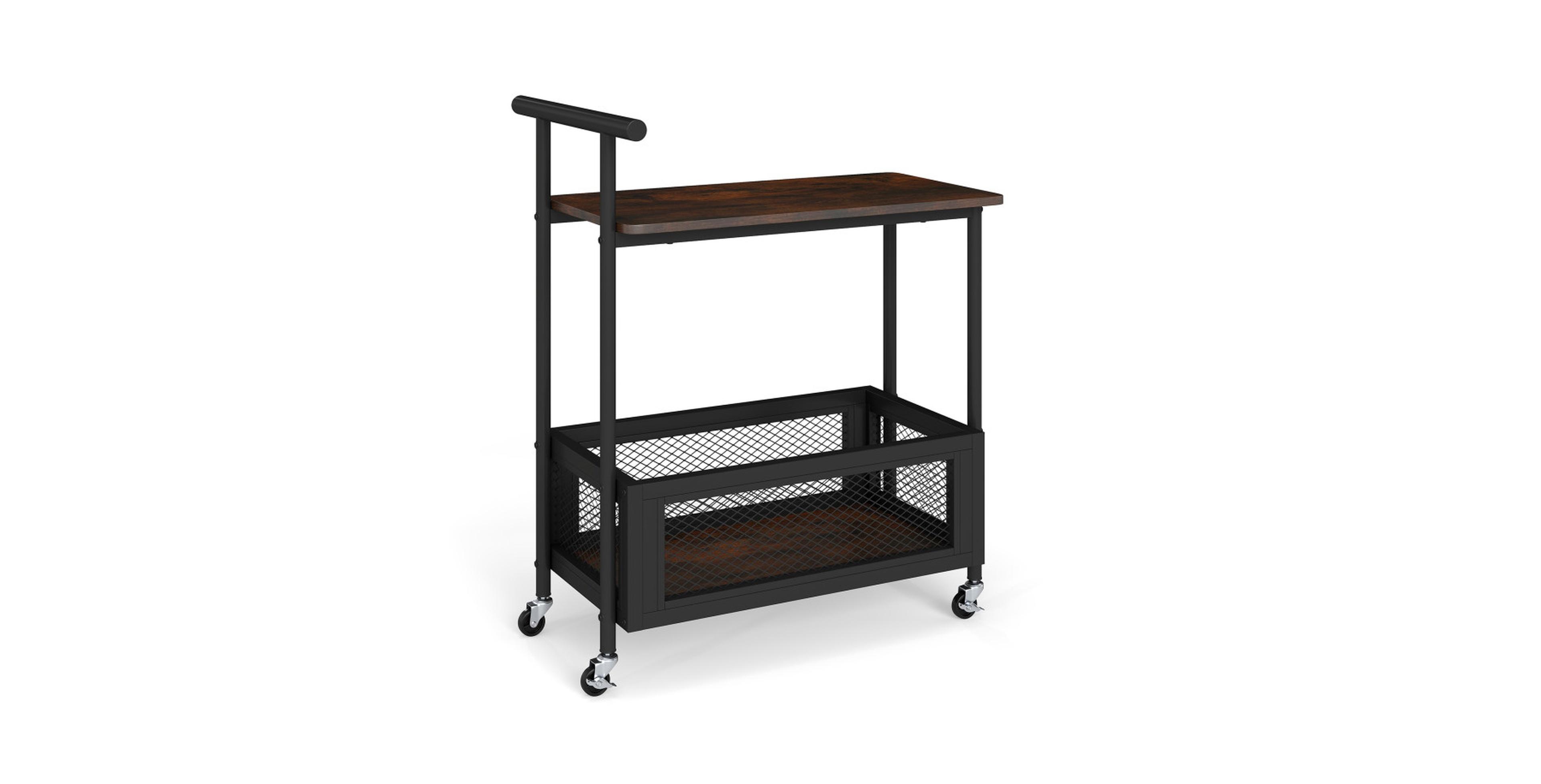 Gouun 2-Tier Rolling End Table for Easy Room-to-Room Moves