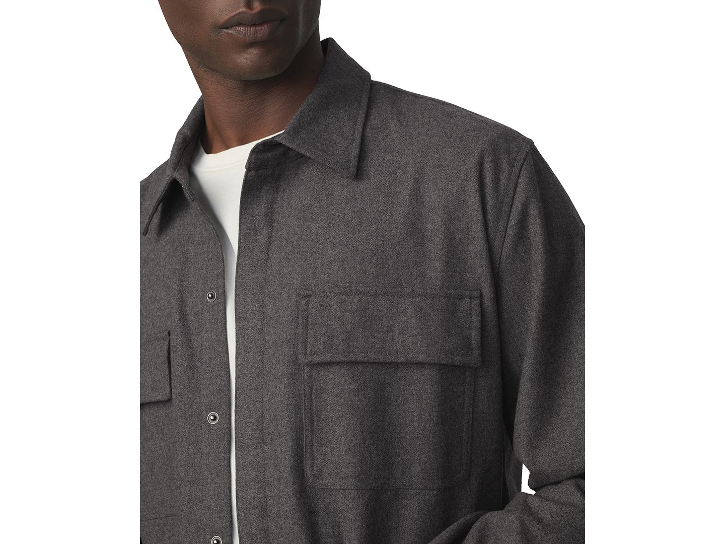 Мужская рубашка Joe's Jeans Long-Sleeve Regular-Fit Wool-Blend Overshirt, цвет: Серый — фото 3