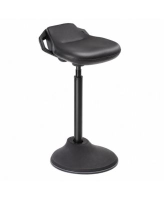 Standing Desk Stool with 16.1 in Round Base and Padded Seat, Black