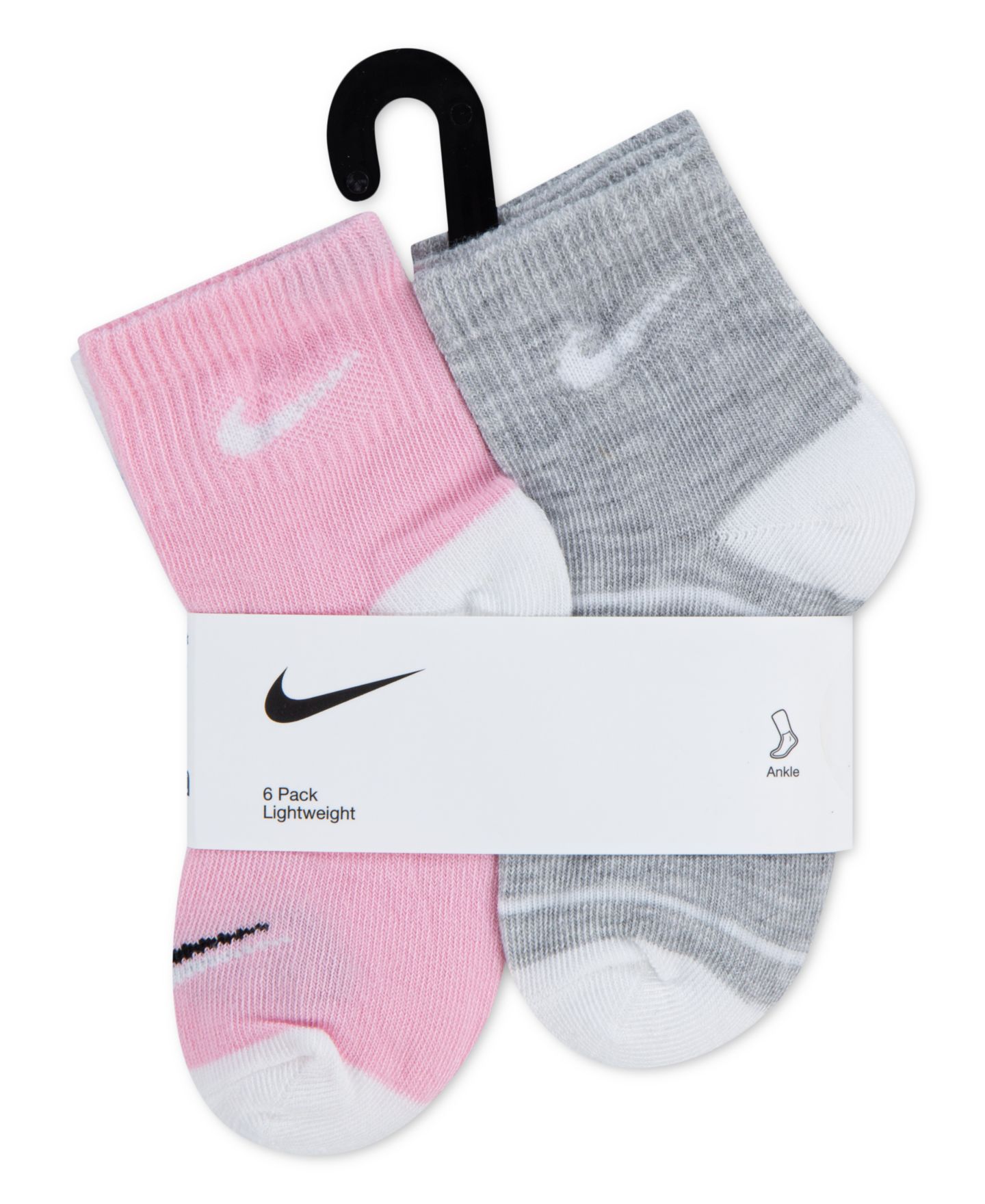 Носки, низкие, 6 шт. — Nike, цвет: Серый / Белый — фото 3