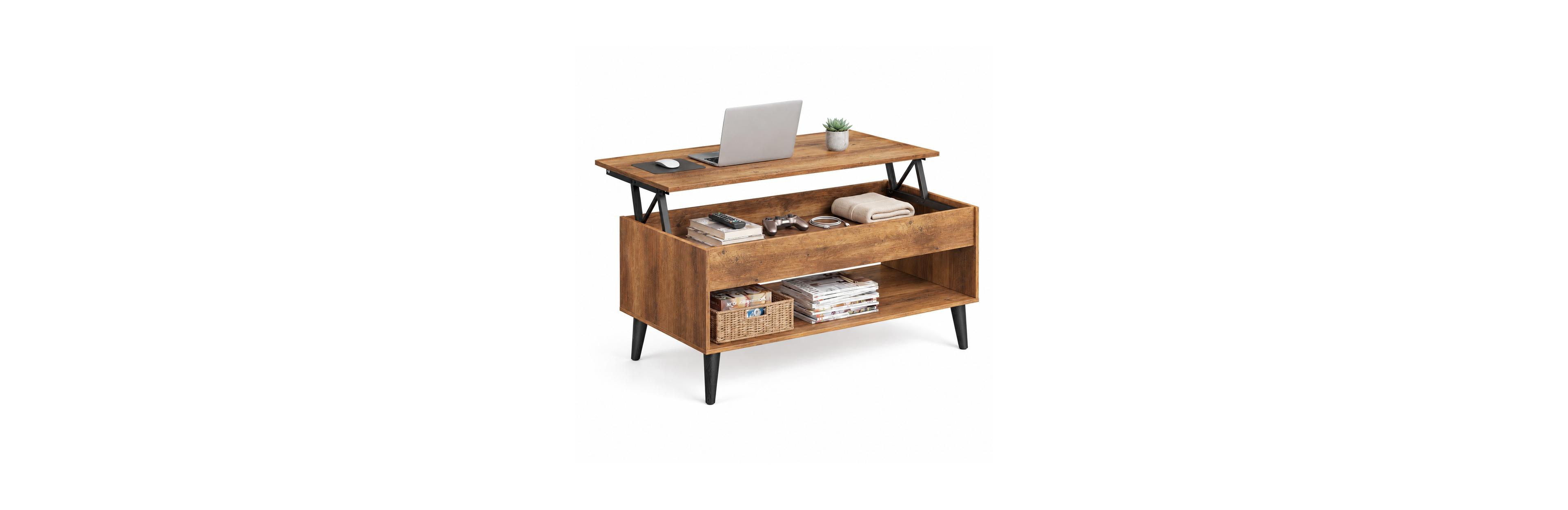 Mecale 39.4 in Lift Top Coffee Table with Hidden Storage and 220 lb Capacity