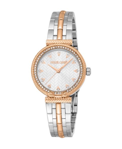 Женские часы Roberto Cavalli Quartz Two-Tone Stainless Steel Bracelet Watch, 30mm, цвет: Двухцветный
