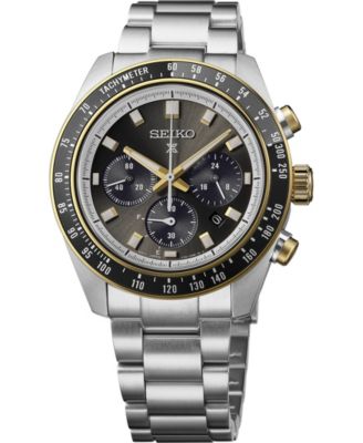 Men's Prospex Speed Timer Silver-Tone Stainless Steel Bracelet Watch 41.4mm