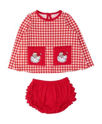 Baby Girls' Long Sleeve 4-way Stretch Dress and Bloomer, 2-Piece Set