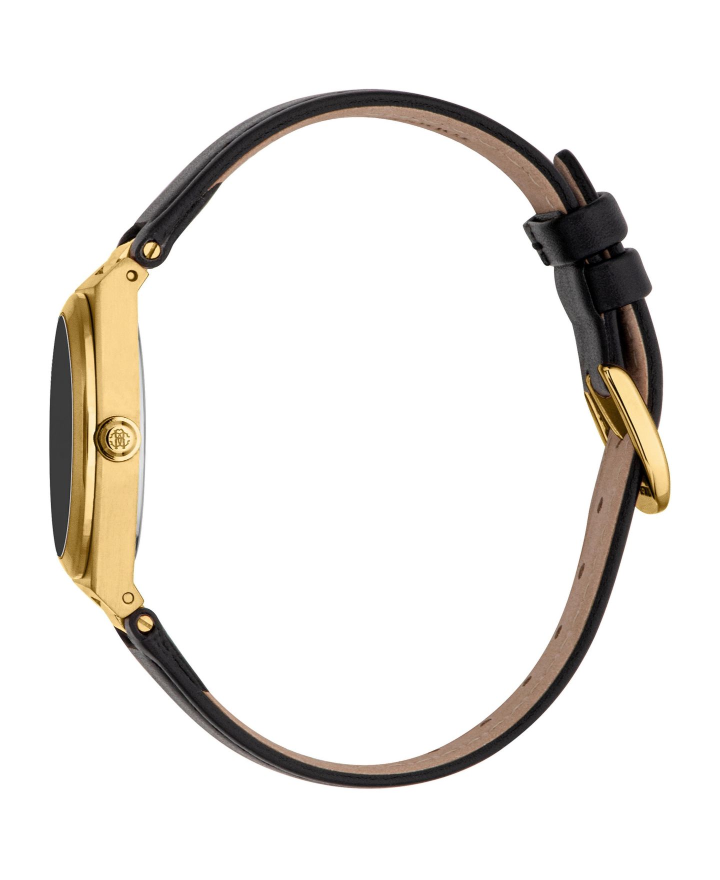 Женские часы Roberto Cavalli Quartz Leather Strap Watch, цвет: Золотой — фото 3