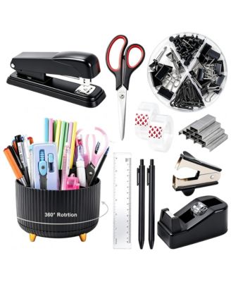 360 Rotating Desk Organizer Set Complete Office Supplies Stationery Kit